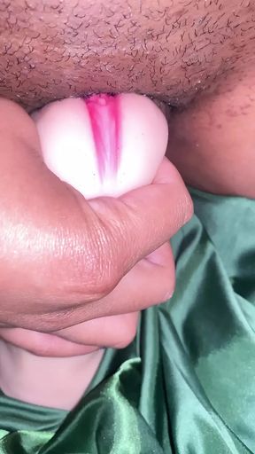 Ebony milf steals her step son's pocket pussy to lick her fat throbbing clit