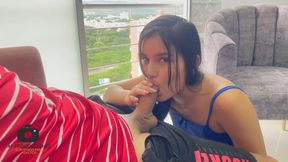 I give my young stepbrother a rich blowjob while he was with his girlfriend