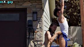 Twunk bareback by wild guy after asslicking