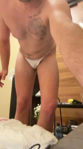 In his white sexy thong   Clip 2