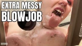 Messy Spit & Mouth Fetish Blow Job