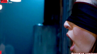 Alley Fantasy Blindfolded Beauty Surrenders to Raw Passion