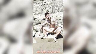 My HEFTY DICK EXHIBITION in the PUBLIC BEACH