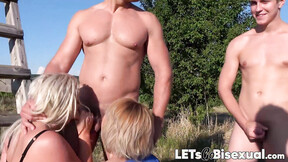 Sexy muscle step dad caught getting blowjob outdoor