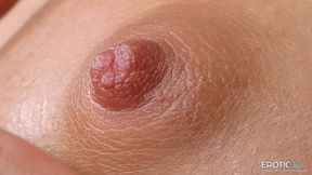 She rams the sex toy deep into her narrow pussy&#x270C; hole