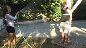 Tied To A Post In The Hot Summer Sun, Matt Gets Hosed Down By The Ruthless Fantasia Ferrer!
