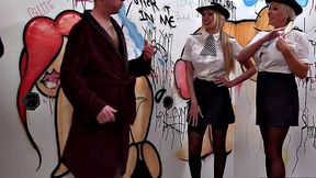 Blonde CFNM sluts get down and dirty in a gloryhole orgy