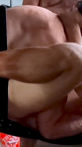 Hung daddy with huge balls shares boy with his hairy hung daddy bareback   Clip 1