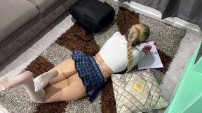 PAWG Niece Asks for Homework Help, Ends in Rough Anal Session