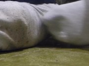 White Socks on 17 size feet