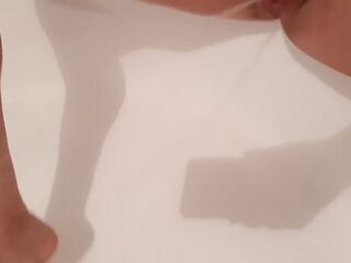 BIG SQUIRT, Soaked Pussy, Female Pee Gap Close Up, Bathroom, FOOT FETISH