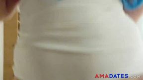 Blue-Haired BBW Cosplayer Gives POV Blowjob and Rides Cock