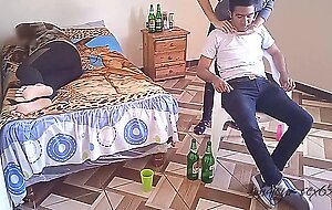 My wife's cuckold: we watch a movie while we're already dizzy and my wife's friend grabs my big