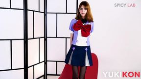 young coplay gets fun with her favourite rabbit