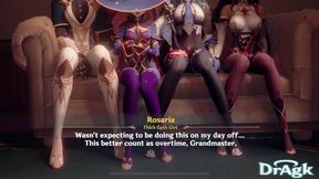 Mondstadt Orgy Mona Jean Eula Fucking in Motel Genshin Impact 3D Porn Gangbang