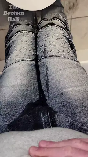 Trying to make it to the toilet before losing control and soaking my favorite skinny jeans POV