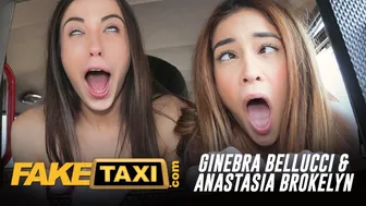 Cheeky Spanish Lesbians Anastasia & Ginebra's Backseat Threesome
