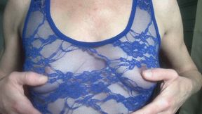 Blue lace titties
