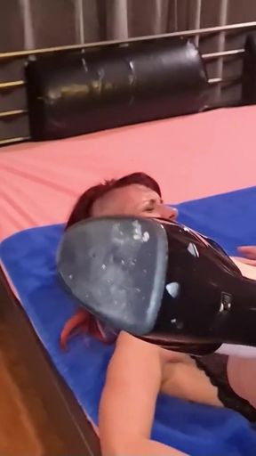 Thrilling moment from "Crazy German Redhead Mature Marie have no Condom sex with Young Guy"