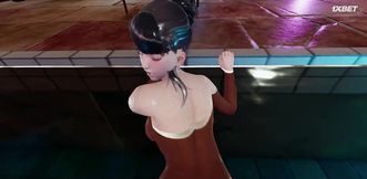 Мокрая аниме девушка Нанами в бассейне 1 серия