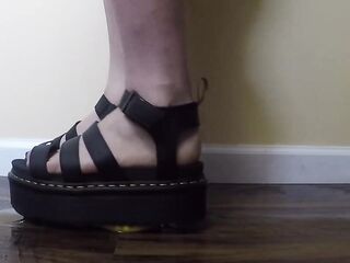 Transgirl wears cum fill doc Martens