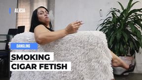 Alicia smoking a cigarette at home (C2)