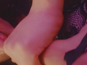 Shemale Goddess Goth with freckles jerks off