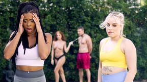 ”Big ass ebony MILF has a bisex foursome with Girlfriend & neighbors”