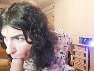 Webcam bdsm sissy doxy Alina shows how she desires to suck and deepthroat real dick