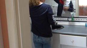 Stepmom's First Masturbation in Front of Her Hiajstro to Make Her Jerk off and Let Him Cum on Her Ha