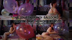 Halloween Punch Balloons - Popping and Hitachi Orgasms MOV
