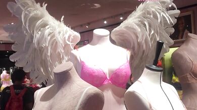 China slut gets her tight v in VS fitting room