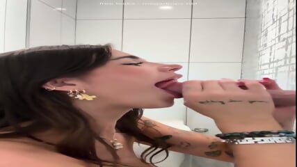 Arikytsya Blowjob To A Dildo In The Bathroom