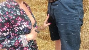 public blowjob sex and cumshot outdoors