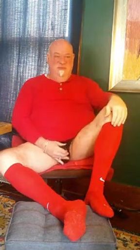 Red Thermal and Red Socks Jerk