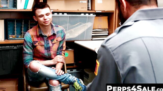 Perps4Sale.com - Cute Gay Twink Barebacked by Hot policeman for Stealing