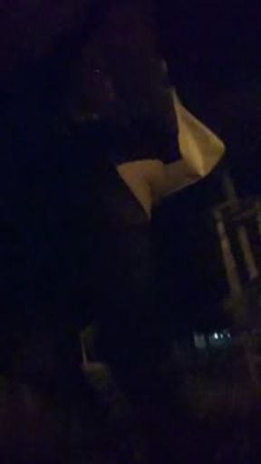 Slut Fucks Herself Against a Lamppost