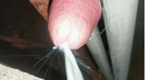 Horny teacher fucking a pipe gap with huge load of cum handjob