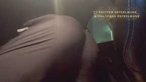Black man farting in parking lot car