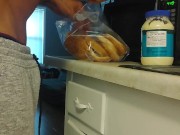 Puertorrican destroys bread and mayo sandwich with his dick!