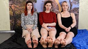 A parade of wrinkled soles on the floor from Anastasia, Vitaliya, and Zlata (Part 1 of 6)