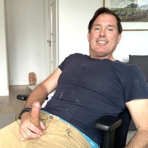 Super intense orgasm and cum, cumstains everywhere, I was edging all day long.