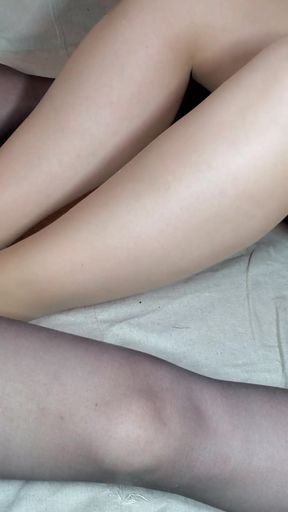 Memorable moment from &quot;Hot Chubby Girl Gives Pantyhose Footjob to Little Sissy Clit - Both in Pantyhose&quot;