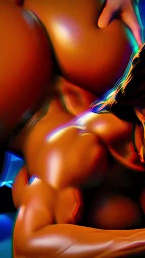 Big Ass Ebony Milfs - Blowjob and Fucking - Animated Porn (ASMR Sounds) (4K AI Generated)   Clip 1