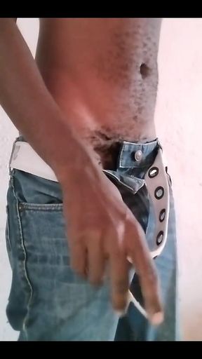 Kenyan Black Amateur Twink Wanking His Big Black Dick in the Morning