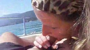Lusty blonde tourist chick gives me head and handjob on boat ride