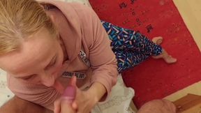 Blonde Mature Wife Enjoys Foot Worship and Oral