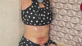 Restrained & Pounded — 12 Minutes of Polka Dot Belly Punishment