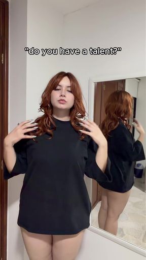 Big-boobed redhead amateur shows off her natural tits on TikTok