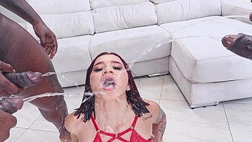 SELENA PAIGE loves having her ass filled with black dicks, anal, DAP, deep balls + pissing